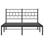 Estructura de cama con cabecero metal negro 135x190 cm de , Camas y somieres - Ref: Foro24-355658, Precio: 92,79 €, Descuento: %