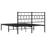 Estructura de cama con cabecero metal negro 135x190 cm de , Camas y somieres - Ref: Foro24-355658, Precio: 92,79 €, Descuento: %