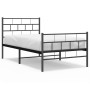 Estructura de cama con cabecero y estribo metal negro 100x200cm de , Camas y somieres - Ref: Foro24-355672, Precio: 77,69 €, ...