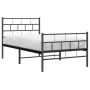 Estructura de cama con cabecero y estribo metal negro 100x200cm de , Camas y somieres - Ref: Foro24-355672, Precio: 77,69 €, ...