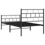 Estructura de cama con cabecero y estribo metal negro 100x200cm de , Camas y somieres - Ref: Foro24-355672, Precio: 77,69 €, ...