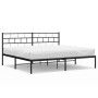 Estructura de cama con cabecero metal negro 200x200 cm de , Camas y somieres - Ref: Foro24-355666, Precio: 109,08 €, Descuent...