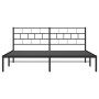Estructura de cama con cabecero metal negro 200x200 cm de , Camas y somieres - Ref: Foro24-355666, Precio: 109,08 €, Descuent...