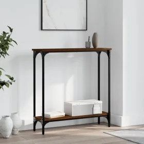 Mesa consola madera de ingeniería marrón roble 75x22,5x75 cm de , Mesas auxiliares - Ref: Foro24-834024, Precio: 37,69 €, Des...