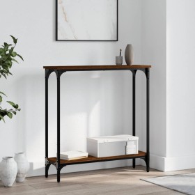 Mesa consola madera de ingeniería marrón roble 75x22,5x75 cm de , Mesas auxiliares - Ref: Foro24-834024, Precio: 37,97 €, Des...