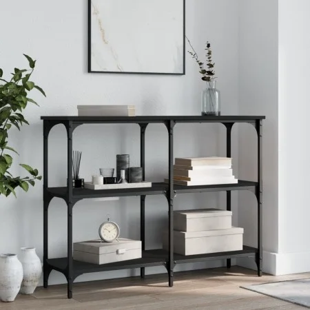 Mesa consola madera de ingeniería negra 100x29x75 cm de , Mesas auxiliares - Ref: Foro24-834100, Precio: 53,35 €, Descuento: %