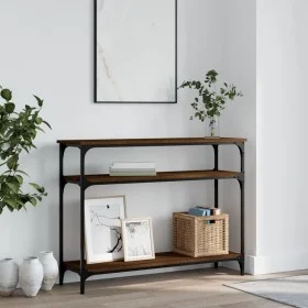 Mesa consola madera de ingeniería marrón roble 100x29x75 cm de , Mesas auxiliares - Ref: Foro24-834039, Precio: 52,68 €, Desc...