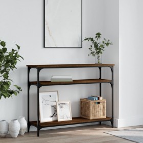 Mesa consola madera de ingeniería marrón roble 100x29x75 cm de , Mesas auxiliares - Ref: Foro24-834039, Precio: 53,25 €, Desc...
