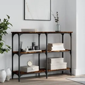Mesa consola madera de ingeniería roble ahumado 100x29x75 cm de , Mesas auxiliares - Ref: Foro24-834102, Precio: 50,76 €, Des...