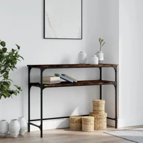 Mesa consola madera de ingeniería roble ahumado 100x35,5x75 cm de , Mesas auxiliares - Ref: Foro24-834047, Precio: 47,47 €, D...