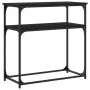 Mesa consola madera de ingeniería negra 75x35,5x75 cm de , Mesas auxiliares - Ref: Foro24-834070, Precio: 44,94 €, Descuento: %
