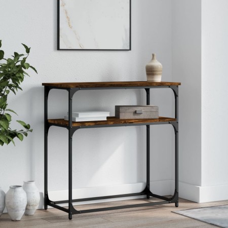 Mesa consola madera de ingeniería roble ahumado 75x35,5x75 cm de , Mesas auxiliares - Ref: Foro24-834072, Precio: 45,19 €, De...