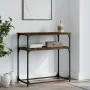 Konsolentisch aus geräuchertem Eichenholzwerkstoff, 75 x 35,5 x 75 cm von , Seitentische - Ref: Foro24-834072, Preis: 44,25 €...