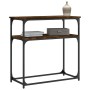 Mesa consola madera de ingeniería roble ahumado 75x35,5x75 cm de , Mesas auxiliares - Ref: Foro24-834072, Precio: 45,19 €, De...