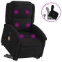 Sillón reclinable de masaje elevable terciopelo negro en Sillones | Comprar online en Foru.es
