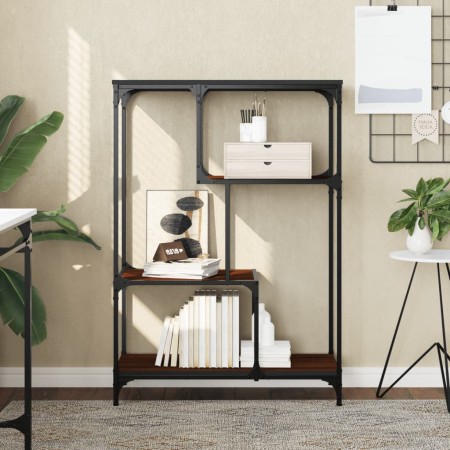 Estantería madera de ingeniería acero roble marrón 81x36x115 cm de , Librerías y estanterías - Ref: Foro24-835408, Precio: 42...
