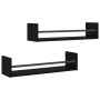 Estantes de pared con barras 2 unidades negro 60x16x14 cm de , Estantes y estanterías - Ref: Foro24-835434, Precio: 34,21 €, ...