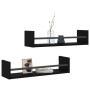 Estantes de pared con barras 2 unidades negro 60x16x14 cm de , Estantes y estanterías - Ref: Foro24-835434, Precio: 34,21 €, ...