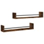 Estantes de pared con barras 2 uds roble ahumado 80x16x14 cm de , Estantes y estanterías - Ref: Foro24-835441, Precio: 33,14 ...