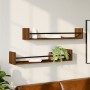 Estantes de pared con barras 2 uds marrón roble 80x16x14 cm de , Estantes y estanterías - Ref: Foro24-835443, Precio: 31,41 €...