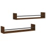 Estantes de pared con barras 2 uds marrón roble 80x16x14 cm de , Estantes y estanterías - Ref: Foro24-835443, Precio: 31,41 €...
