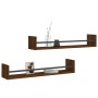 Estantes de pared con barras 2 uds marrón roble 80x16x14 cm de , Estantes y estanterías - Ref: Foro24-835443, Precio: 31,41 €...