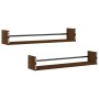 Estantes de pared con barras 2 uds marrón roble 80x16x14 cm de , Estantes y estanterías - Ref: Foro24-835443, Precio: 31,41 €...
