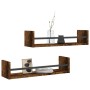 Estantes de pared con barras 2 uds roble ahumado 60x16x14 cm de , Estantes y estanterías - Ref: Foro24-835436, Precio: 30,09 ...