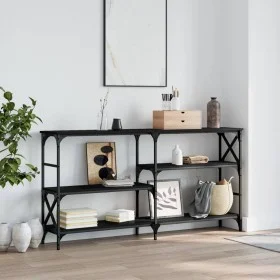 Mesa consola madera de ingeniería negra 150x29x76,5 cm de , Mesas auxiliares - Ref: Foro24-835469, Precio: 72,90 €, Descuento: %