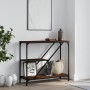 Mesa consola madera de ingeniería marrón roble 88,5x30x75 cm de , Mesas auxiliares - Ref: Foro24-835483, Precio: 49,21 €, Des...