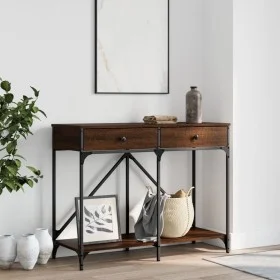 Mesa consola madera de ingeniería marrón roble 100x39x78,5 cm de , Mesas auxiliares - Ref: Foro24-835488, Precio: 64,87 €, De...