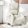 Sillón reclinable de masaje elevable terciopelo crema en Sillones | Comprar online en Foru.es