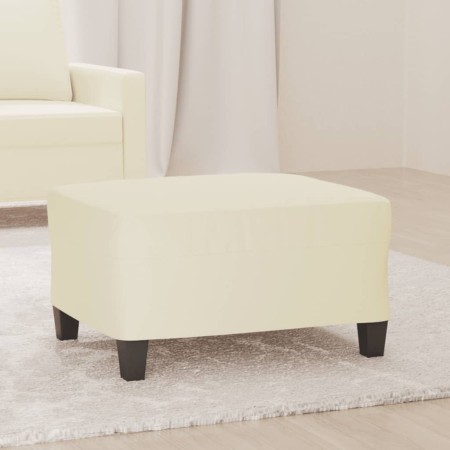 Reposapiés de cuero sintético crema 70x55x41 cm de , Otomanas - Ref: Foro24-349356, Precio: 60,50 €, Descuento: %
