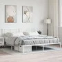 Metal bed frame with white headboard 193x203 cm by , Beds and slatted bases - Ref: Foro24-372234, Price: 98,84 €, Discount: %