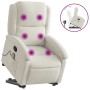 Sillón reclinable de masaje elevable terciopelo crema en Sillones | Comprar online en Foru.es