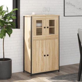 Aparador alto madera contrachapada roble Sonoma 62x32x106,5 cm de , Aparadores - Ref: Foro24-834206, Precio: 103,59 €, Descue...