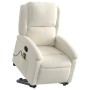 Sillón reclinable de masaje elevable terciopelo crema en Sillones | Comprar online en Foru.es