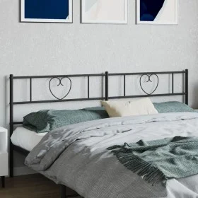Black metal headboard 200 cm by , Headboards and footboards - Ref: Foro24-355501, Price: 32,61 €, Discount: %