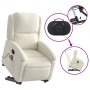 Sillón reclinable de masaje elevable terciopelo crema en Sillones | Comprar online en Foru.es