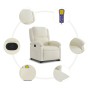 Sillón reclinable de masaje elevable terciopelo crema en Sillones | Comprar online en Foru.es