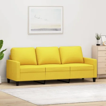 3-seater light yellow fabric sofa 180 cm by , Sofas - Ref: Foro24-359176, Price: 250,25 €, Discount: %