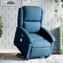 Sillón reclinable de masaje elevable terciopelo azul en Sillones | Comprar online en Foru.es