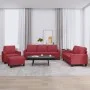 Sofa set with cushions 4 pieces red synthetic leather by , Sofas - Ref: Foro24-3201406, Price: 633,82 €, Discount: %