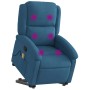 Sillón reclinable de masaje elevable terciopelo azul en Sillones | Comprar online en Foru.es