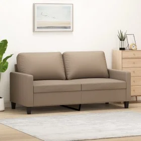 Sofá de 2 plazas de cuero sintético color capuchino 140 cm de , Sofás - Ref: Foro24-359141, Precio: 218,26 €, Descuento: %