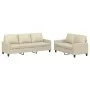 Zweiteilige Sofagarnitur aus cremefarbenem Kunstleder mit Kissen von , Sofas - Ref: Foro24-3201419, Preis: 471,11 €, Rabatt: %