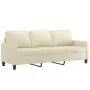 3-Sitzer-Sofa aus cremefarbenem Kunstleder, 180 cm von , Sofas - Ref: Foro24-359143, Preis: 272,24 €, Rabatt: %