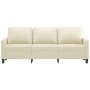 Sofá de 3 plazas de cuero sintético color crema 180 cm de , Sofás - Ref: Foro24-359143, Precio: 276,59 €, Descuento: %