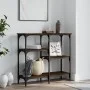 Mesa consola madera de ingeniería marrón roble 80x29x75 cm de , Mesas auxiliares - Ref: Foro24-834079, Precio: 51,55 €, Descu...