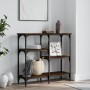 Mesa consola madera de ingeniería marrón roble 80x29x75 cm de , Mesas auxiliares - Ref: Foro24-834079, Precio: 52,20 €, Descu...